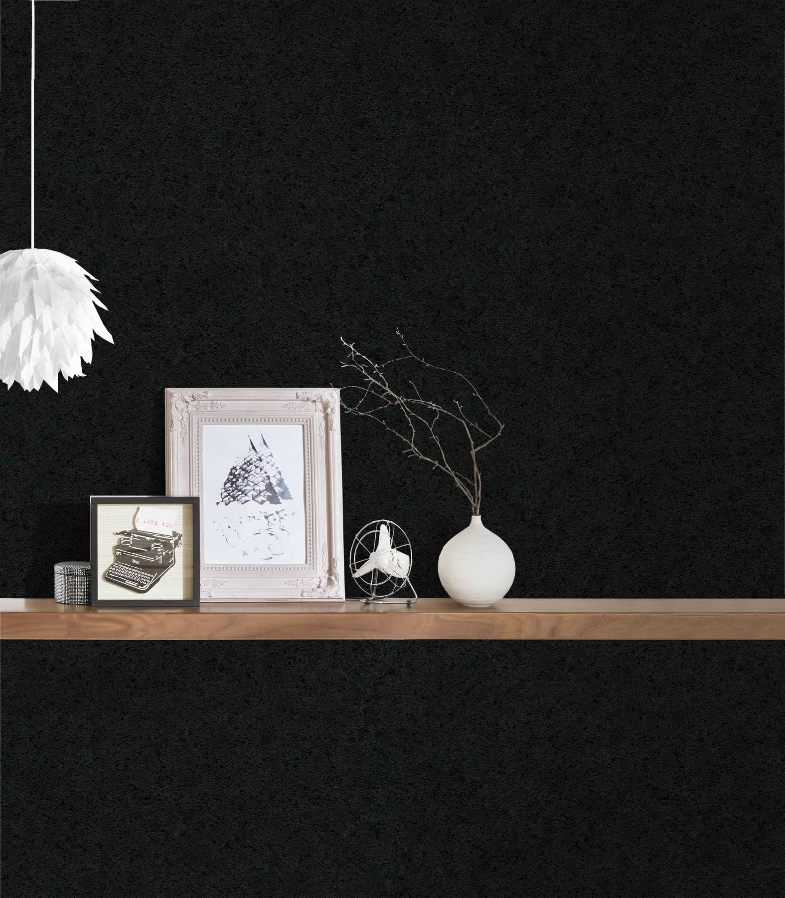 Plain Texture Black Wallcovering (main)