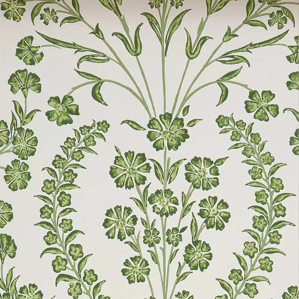 Chelwood Floral Damask 03 - Green Wallcovering (main)
