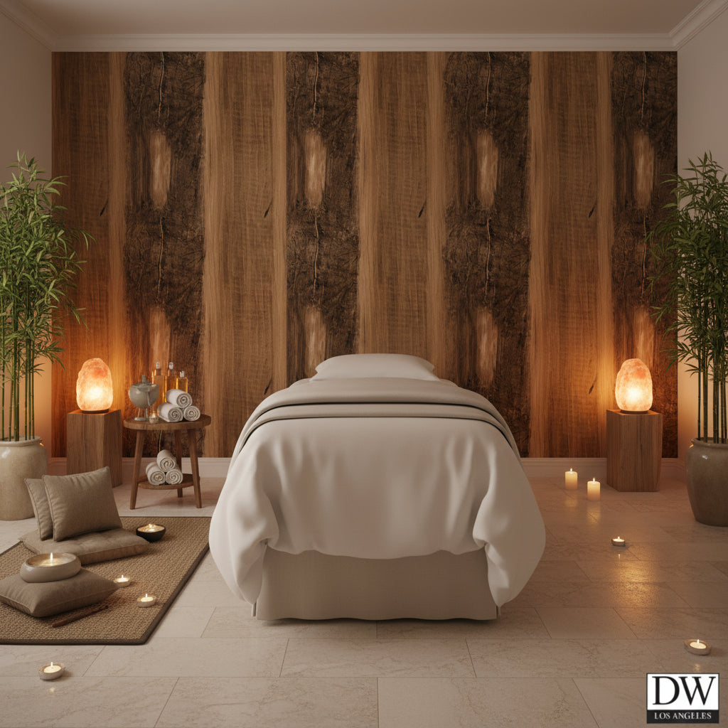 Biscay Bay Rustic Cherry Wood Grain | Hollywood Wallcoverings view 4