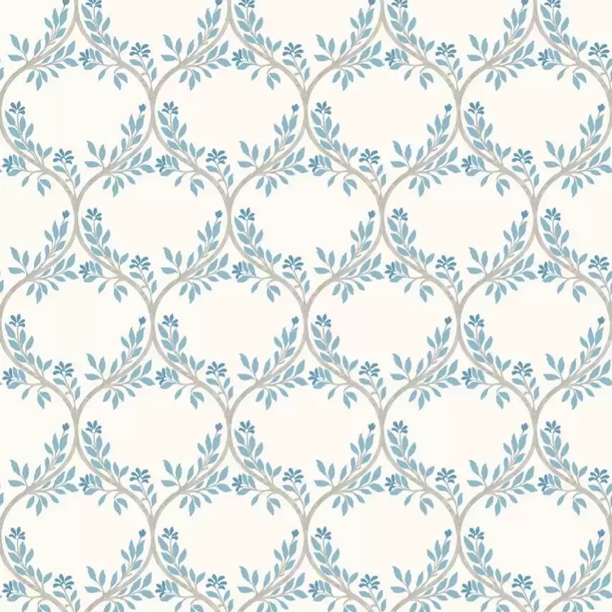 Arber Lattice Trellis 04 - Blue Wallcovering (main)
