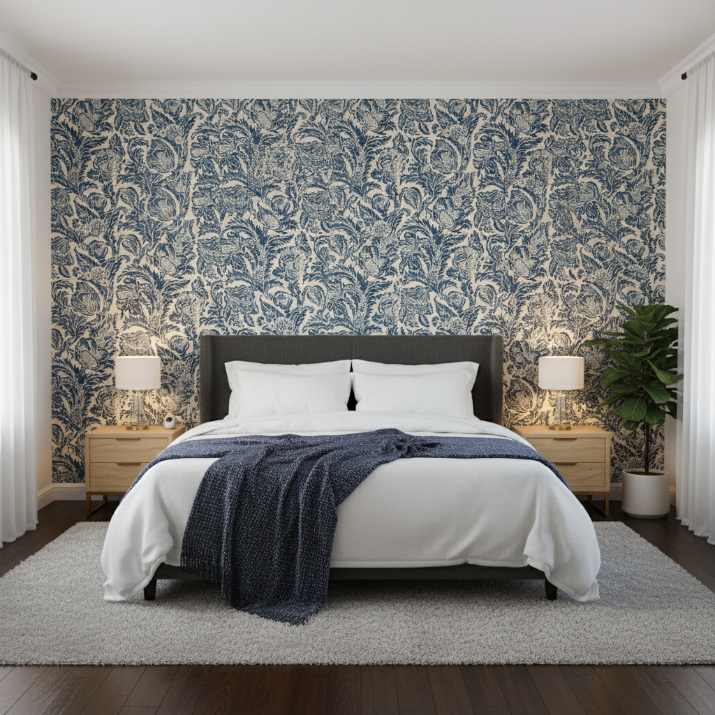 Marion Print - Indigo Blue view 4