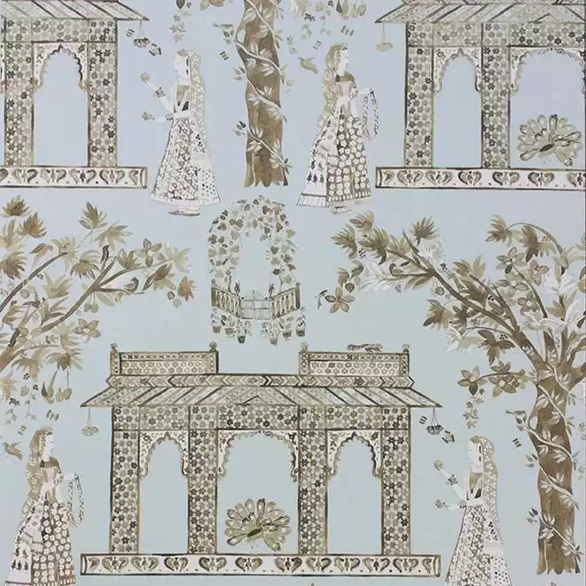 Pavilion Garden 03 - Powder Blue Wallcovering (main)