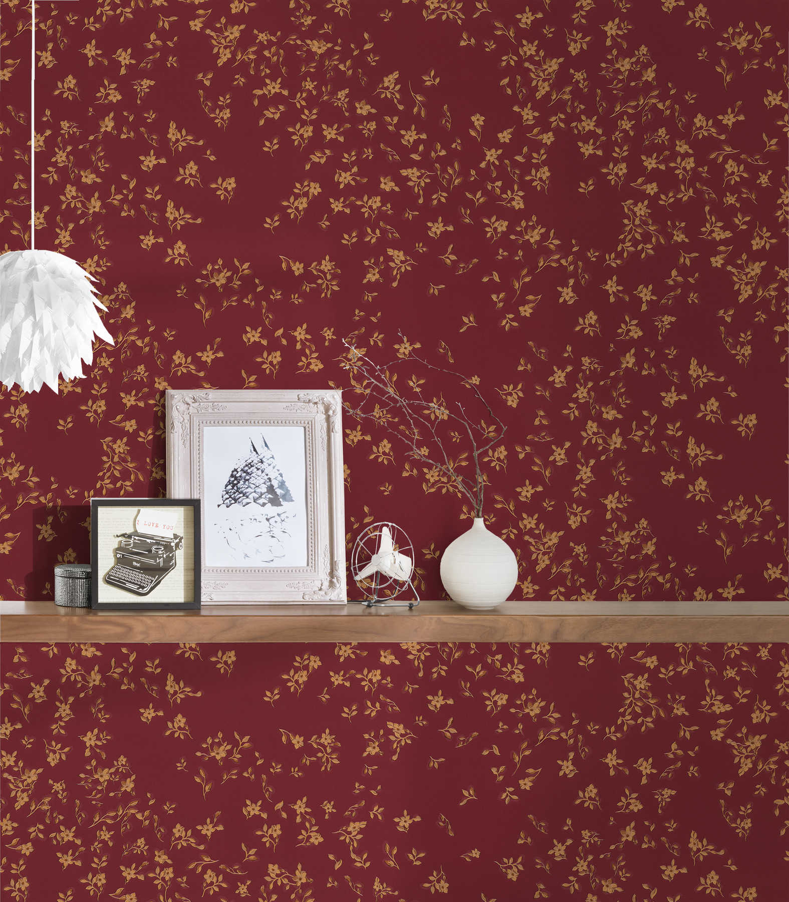 Floral Red Wallcovering (main)