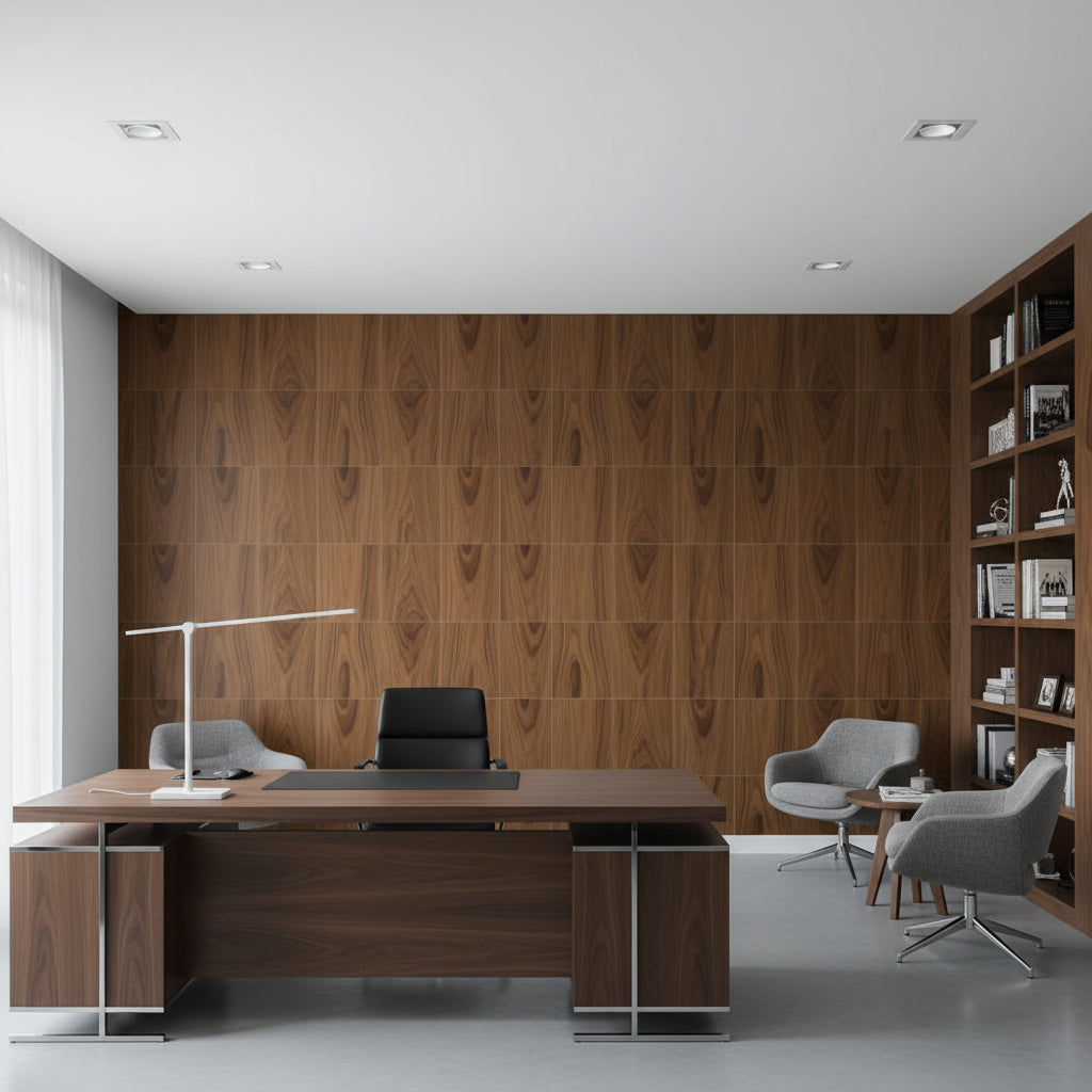 Biscay Bay Warm Cherry Wood Grain | Hollywood Wallcoverings view 3
