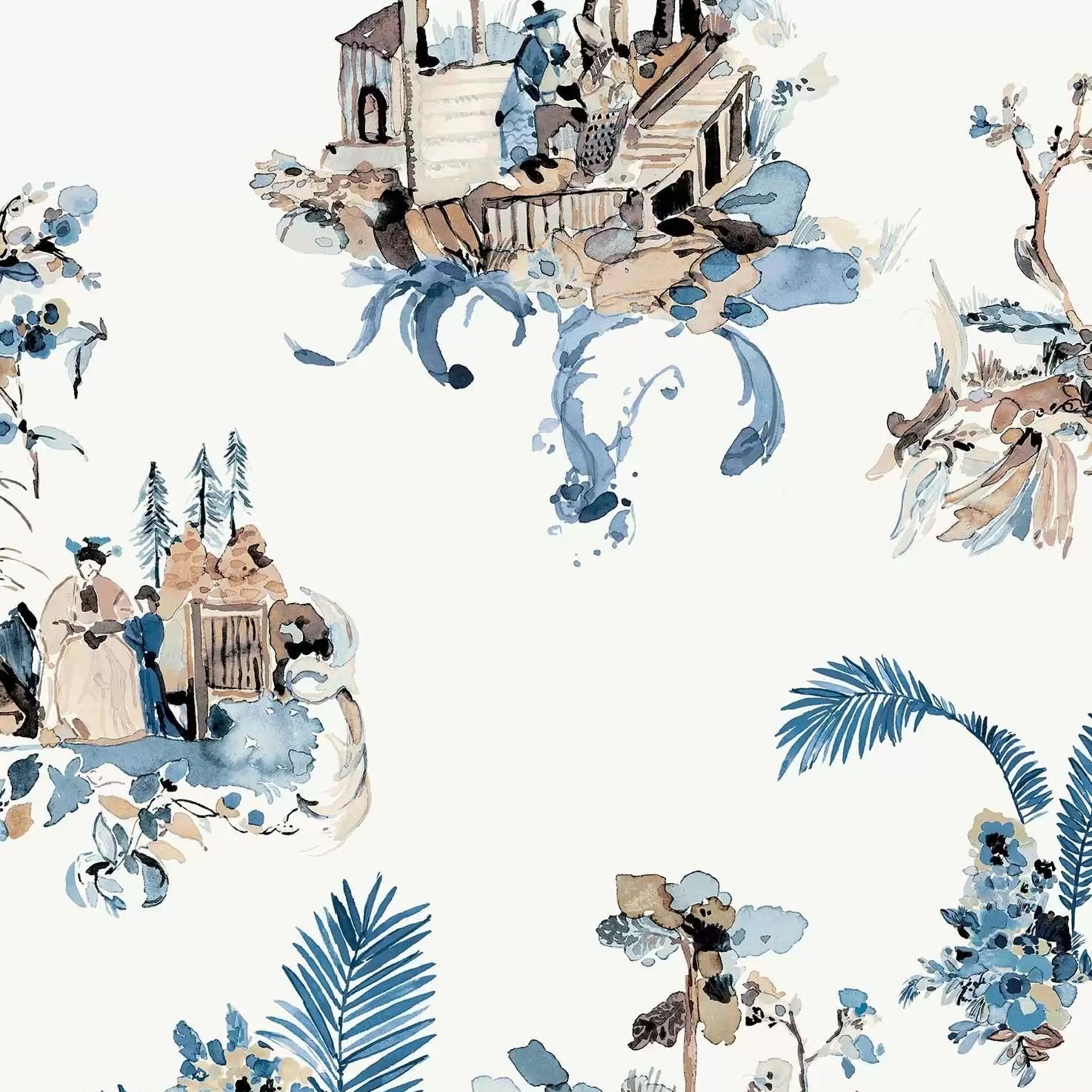 Toile Chinoise 03 - Blue Wallcovering (main)
