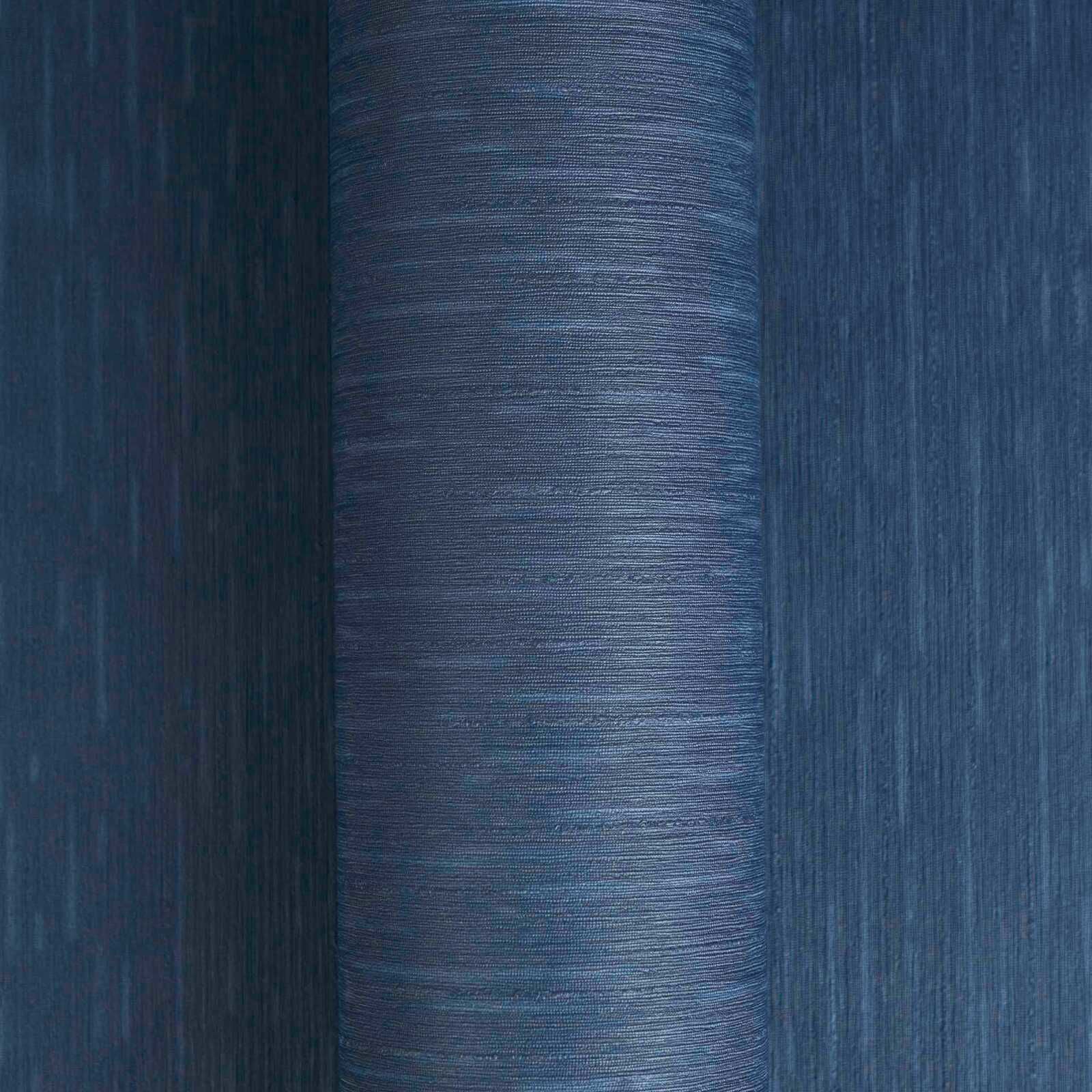 Barocco Linen Navy Blue Wallcovering view 2