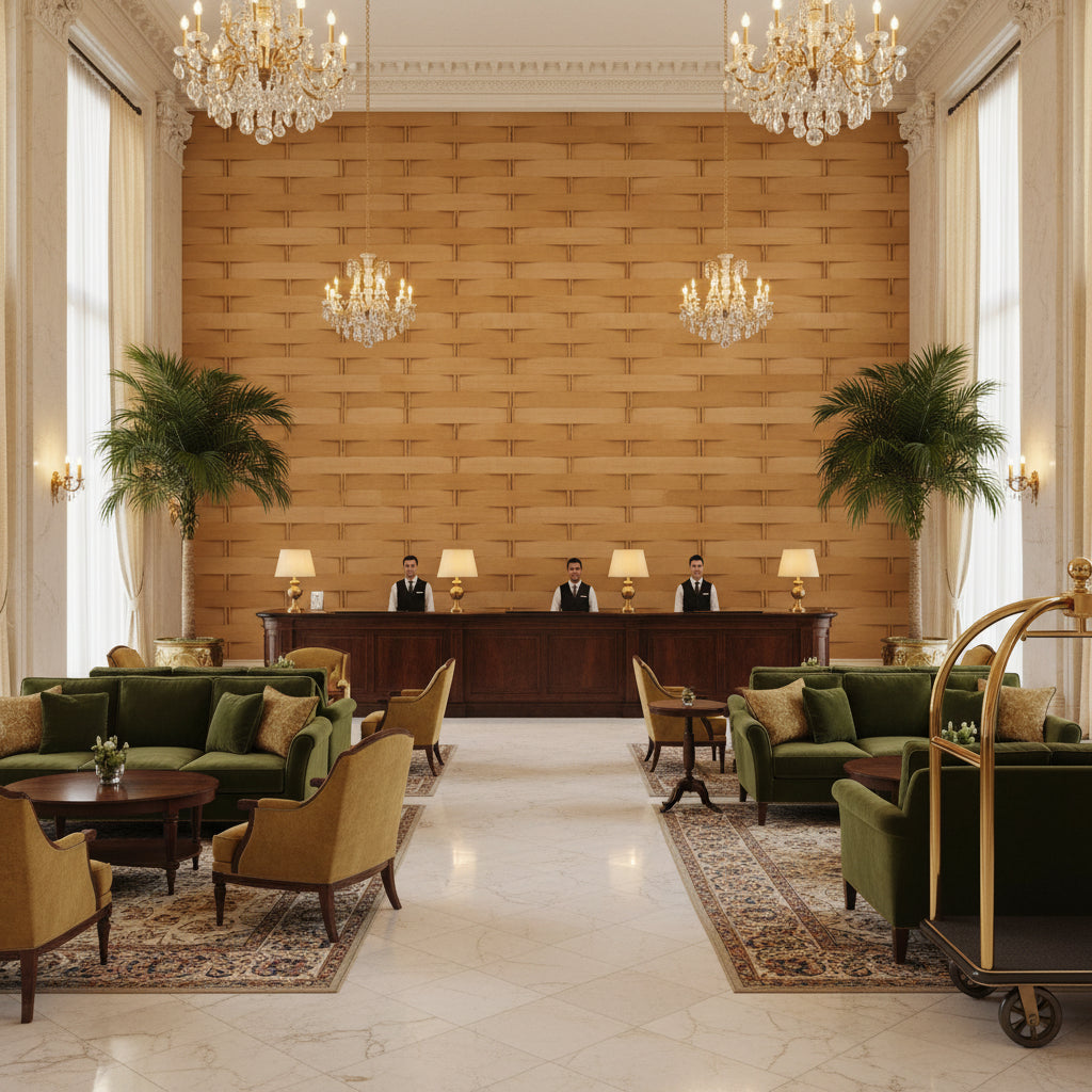 Biscay Bay Faux Pine Crosshatch | Hollywood Wallcoverings view 3