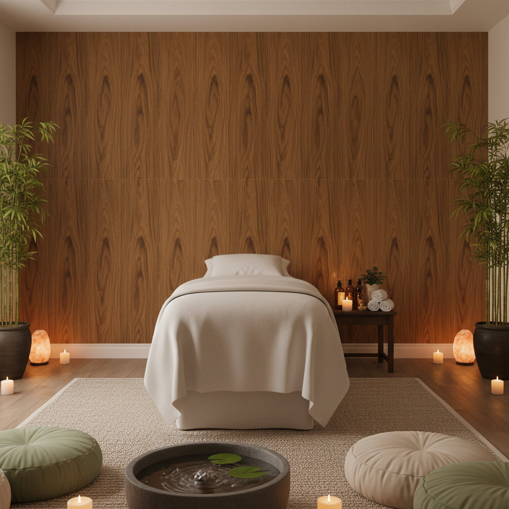 Biscay Bay Warm Cherry Wood Grain | Hollywood Wallcoverings view 4