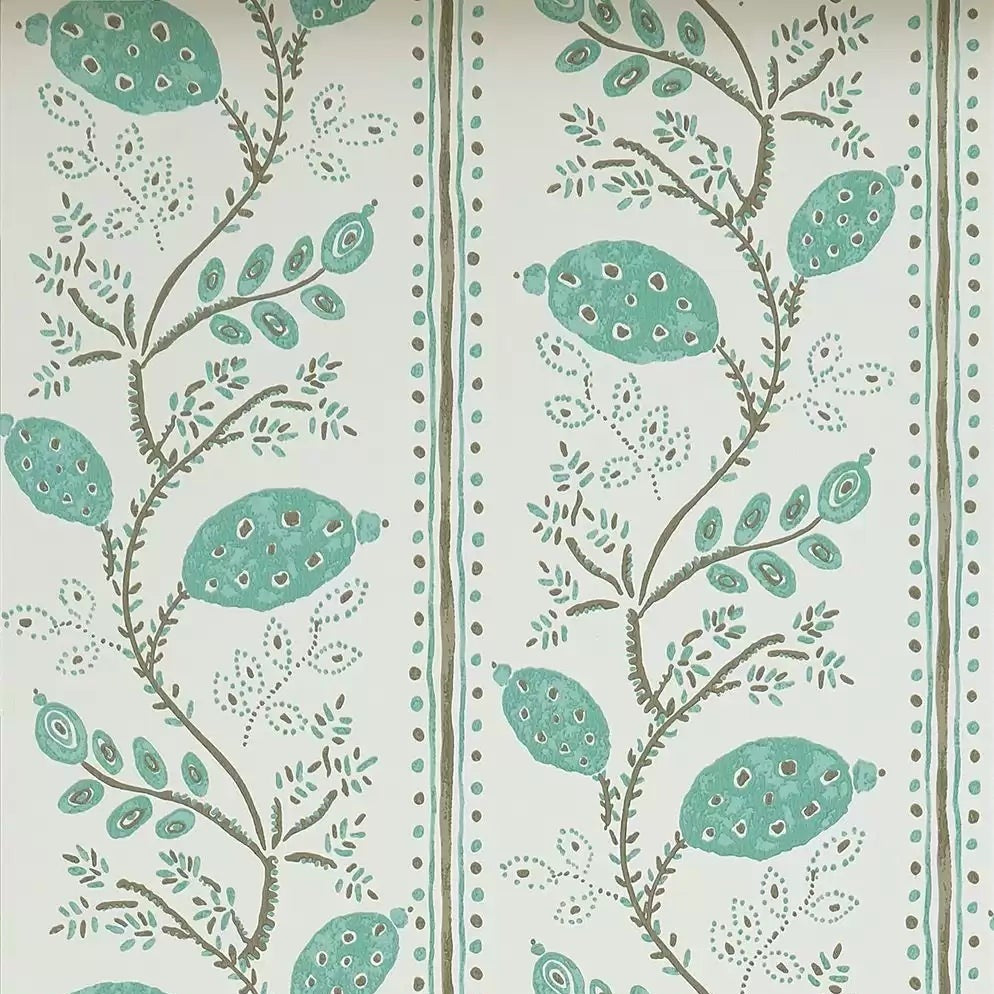 Pomegranate Trail 02 - Aqua Wallcovering (main)
