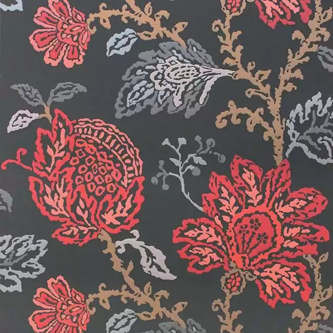Coromandel 01 - Charcoal Wallcovering (main)