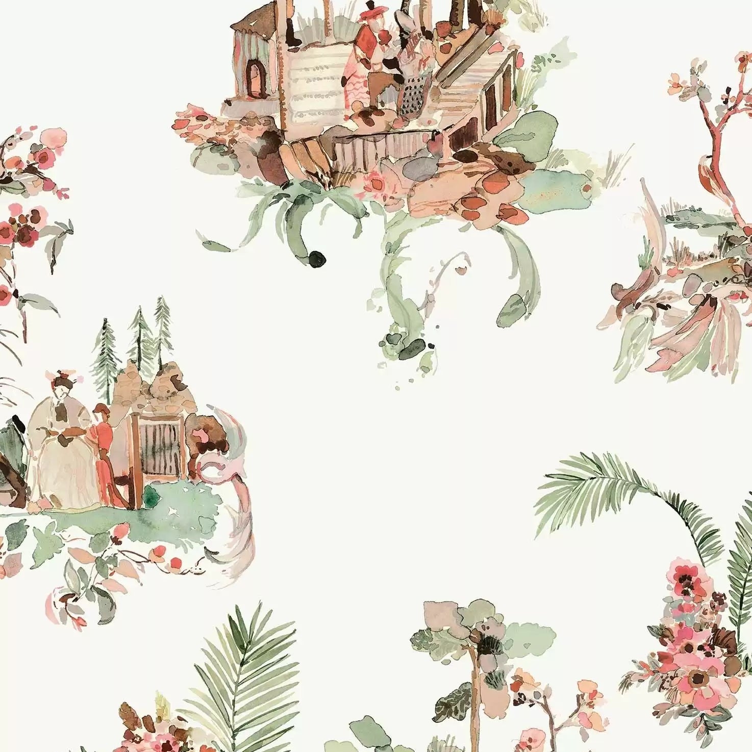 Toile Chinoise 02 - Brown Wallcovering (main)