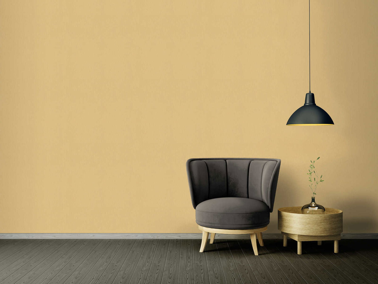 I Love Baroque Medusa Stripe Gold Linen Wallcovering (main)