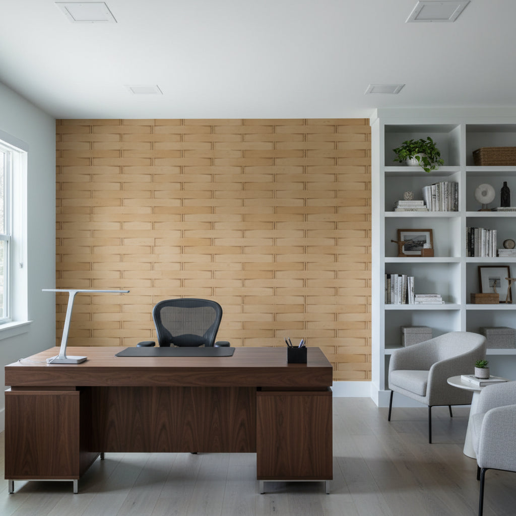 Biscay Bay Faux Pine Crosshatch | Hollywood Wallcoverings view 4