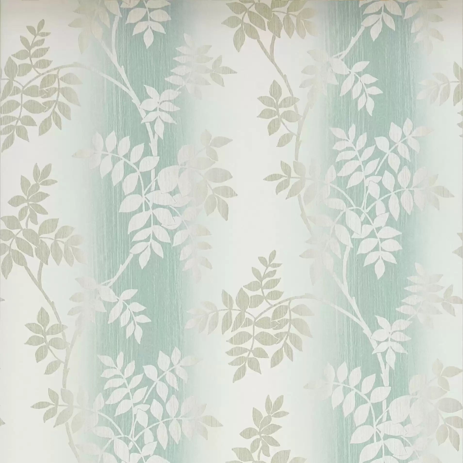 Posingford Leaves 03 - Seafoam Green Wallcovering (main)