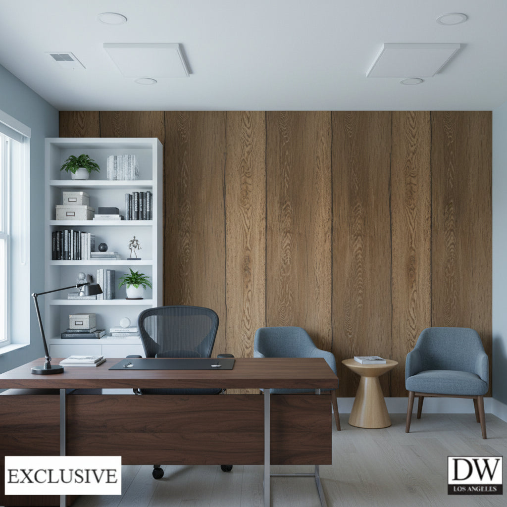 Biscay Bay Rustic Wood Grain | Hollywood Wallcoverings view 3