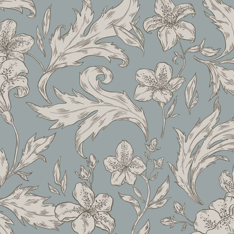 Karin misty blue Sample Wallcovering (main)