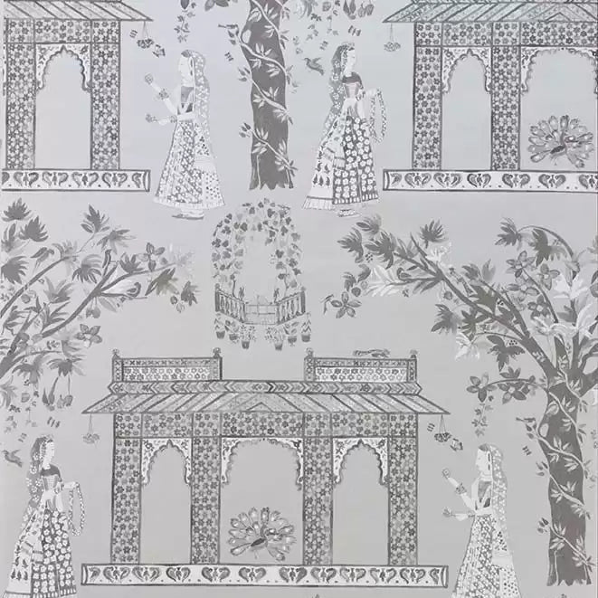 Pavilion Garden 02 - Pale Gray Wallcovering (main)