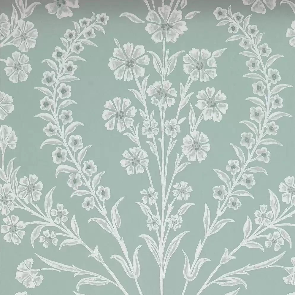 Chelwood Floral Damask 01 - Blue Wallcovering (main)