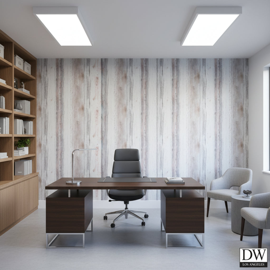 Bosa Marina Rustic Painted Wood Graid | Hollywood Wallcoverings view 4
