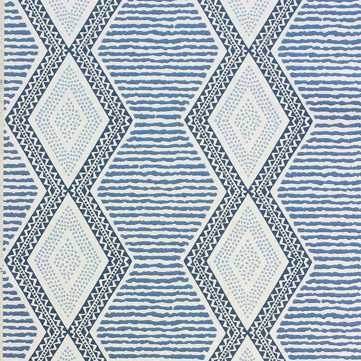 Belle Ile Stripe 05 - Denim Blue Wallcovering (main)