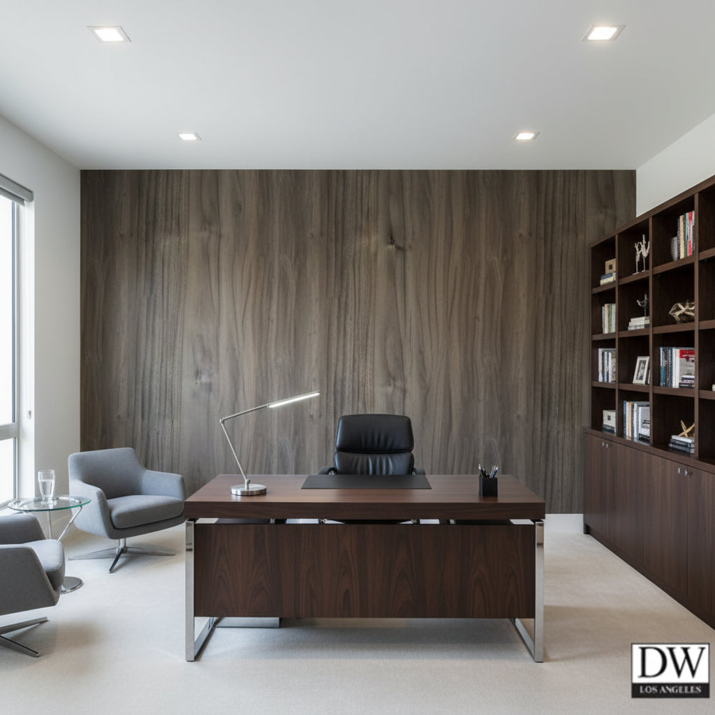 Biscay Bay Black Wood Grain | Hollywood Wallcoverings view 4