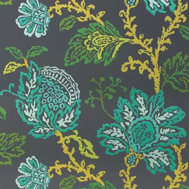 Coromandel 04 - Charcoal Gray Wallcovering (main)