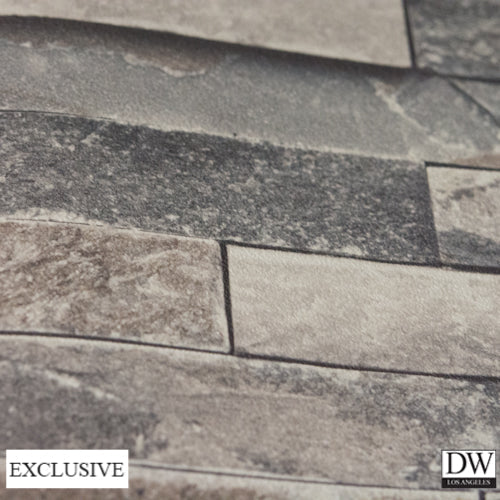 Vomera Aged Travertine Faux Tile | Hollywood Wallcoverings (main)