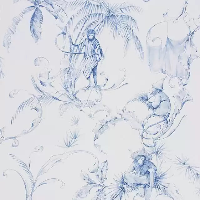 Barbary Toile 03 - Airy Blue Wallcovering (main)
